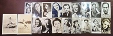 19x Vintage Film Star & Ice Skater Postcards & Photos with Facsimile Signatures