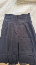Wide leg pleated TU Sainsburys linen wide leg trousers 12 long tall leg black