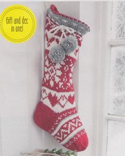 FESTIVE SCANDI CHRISTMAS STOCKING KNITTING PATTERN~MAGAZINE EXTRACT