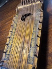 Vintage Lap Harp Zither Wooden