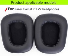 Replacement Ear Pads for Razer Tiamat 7.1 V2 Gaming Headset – Black PU Leather
