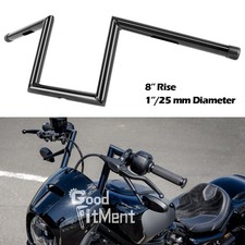 8" Rise 1" Motorcycle Handlebar Z-Bar For Harley Cruiser Chopper Bobber Custom