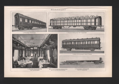 Lithograph 1925 railway car - lithograph, 1925: