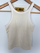 Guerillaz Corteiz Cream and White Vest Top Size XS