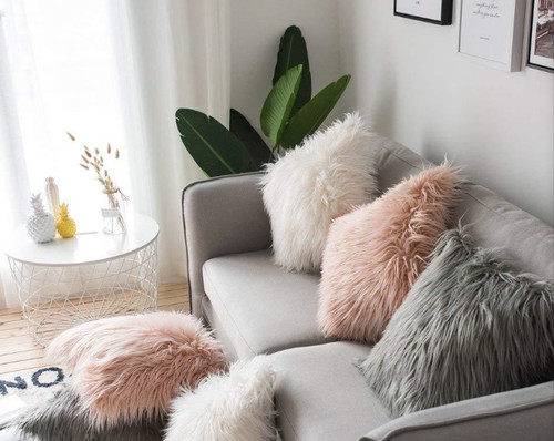 Home decor faux fur cushion - fur,