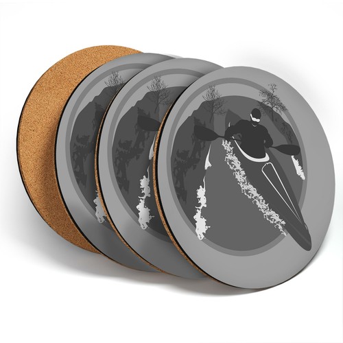 Coasters bw canoe - bw,