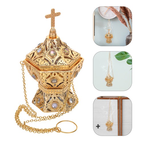 Metal cross incense burner - metal,