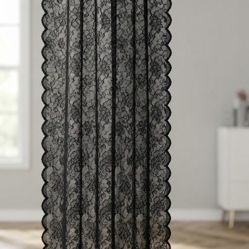 Gothic black lace sheer - black,