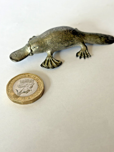 Small solid pewter duck-billed