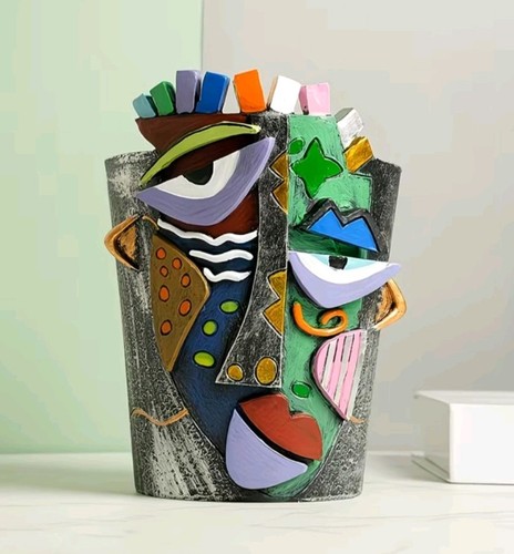 Abstract art face flowerpot - abstract,