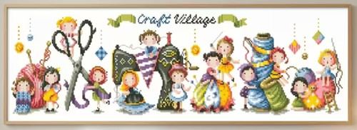 Craft village printed - craft,
