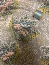 Designer Vintage  GP&Baker Black leaf Allover Design 1985 Pair Of Curtains