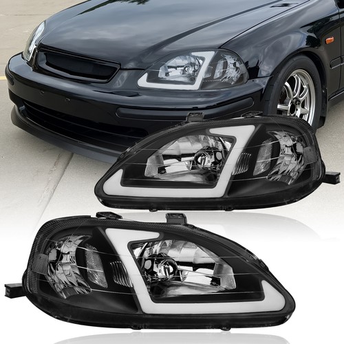 Pair led drl tube headlights - &,
