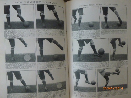 Kicking old football - kicking, antique