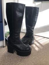 Buffalo Leather High Boots Size 4