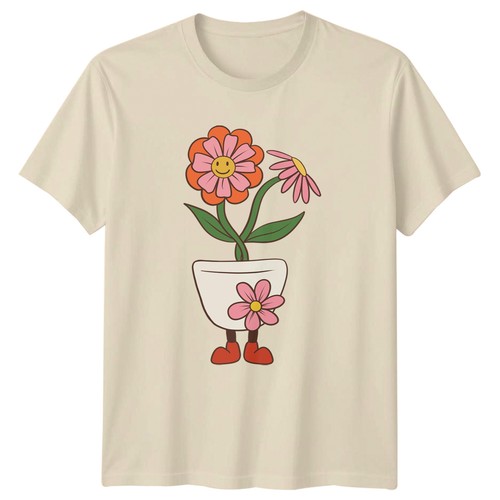Cute flower pot character - flower,