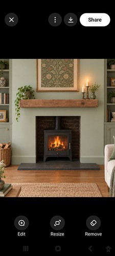 Solid oak fireplace mantel - fireplace,