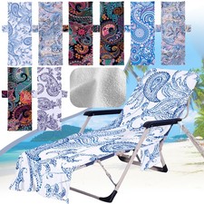 Sun Lounger Mate Beach Towel Garden Lounge Towel Beach Chair Towel with Pockets