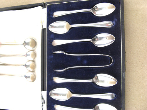 Antique boxed set silver - of,