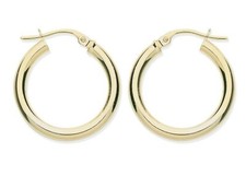 9CT GOLD 20mm PLAIN CREOLE