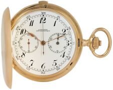 Longines A 18ct Gold Keyless Lever Full Hunter Chronograph Pocket Watch C