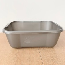 Grey Rectangular Washing Up Bowl Wash Tub Plastic Bathroom Basin Bowl Used