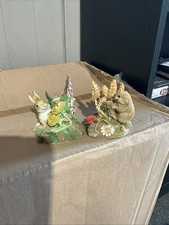 2 Bunny and Mouse Figurines