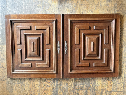 French arts crafts carved oak - arts,