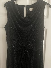 NWOT Monsoon Black Long Velvet & Sequin Evening Dress Size 18 (Xmas/cruise)