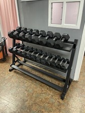 Rubber Hex 5-50lb Dumbbells