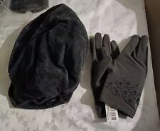 Pretty Grey Lisbeth Dahl Gloves(NWT) & Accessorize Suede Hat Bundle
