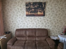 Brown Faux Suede 3-seater