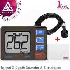 NASA Marine Target 2 Boats Depth Sounder Instrument with Transducer + TAR-COVER