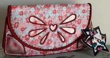 Irregular Choice Sugar Plum Pink Red Floral Cut Out Clutch Bag NWT RRP£60