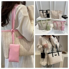Woven Straw Tote Shoulder Bag
