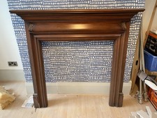 ART DECO 1920s / ART NOVEAU WOOD VENEER FIREPLACE SURROUND GOOD CONDITION
