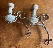 Pair Of Vintage Metal Glass
