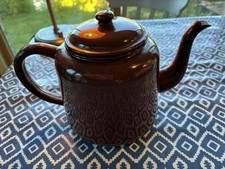 Large Brown Enamel Teapot