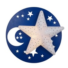 Litecraft Glow Moon & Stars Wall Light Children's LED Night Light - Blue, White 