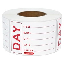 Removable food day - day, labels
