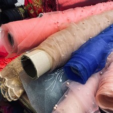 Soft tulle net - net, pearls