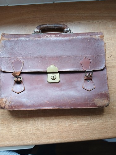 Vintage leather briefcase - vintage,
