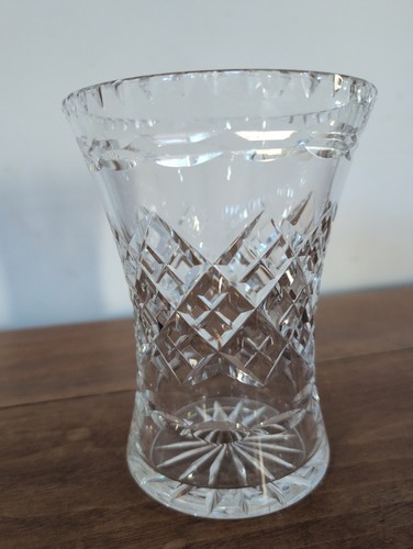Crystal cut glass flared vase - cut,