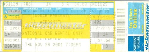 Aerosmith concert ticket stub - concert,
