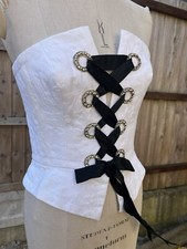 VINTAGE BELLVILLE SASSOON LORCAN MULLANY CORSET BEADED RIBBON SIZE 12 DESIGNER 