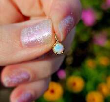 Dainty Solid 9ct Yellow Gold Yellow Gold Jelly Opal Pendant