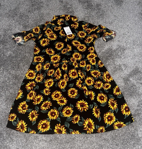 Black sunflower floral - black, shirt
