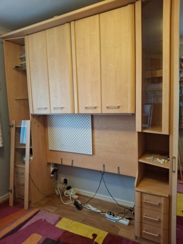 Modern light oak overbed - light,