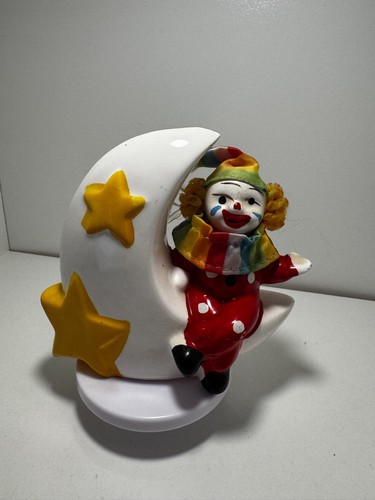 Clown sitting half moon - clown, on