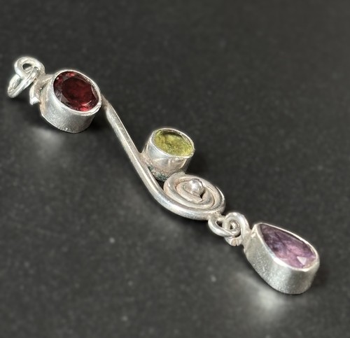 Sterling silver swirl pendant - swirl,